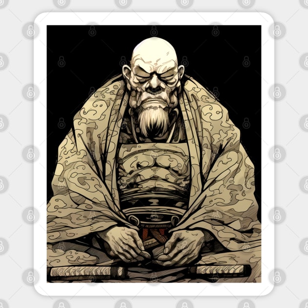 47 Ronin Day 4: Ako Gishi Sai, December 14 (47 Ronin) on a dark (Knocked Out) background Sticker by Puff Sumo